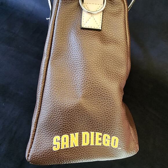 Womens San Diego Padres Brown Shoulder Hand Bag Purse MLB Genuine Merchandise - Picture 6 of 15